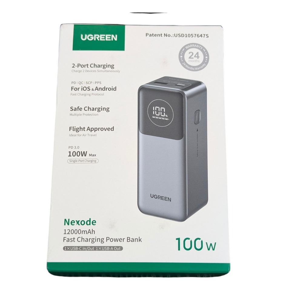 Cc3N UGREEN - Nexode 100W 12000mAh Fast Charge Power Bank with Smart Display